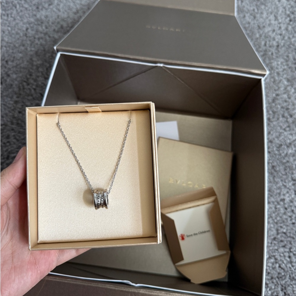 Bulgari Silver Pendant Necklace